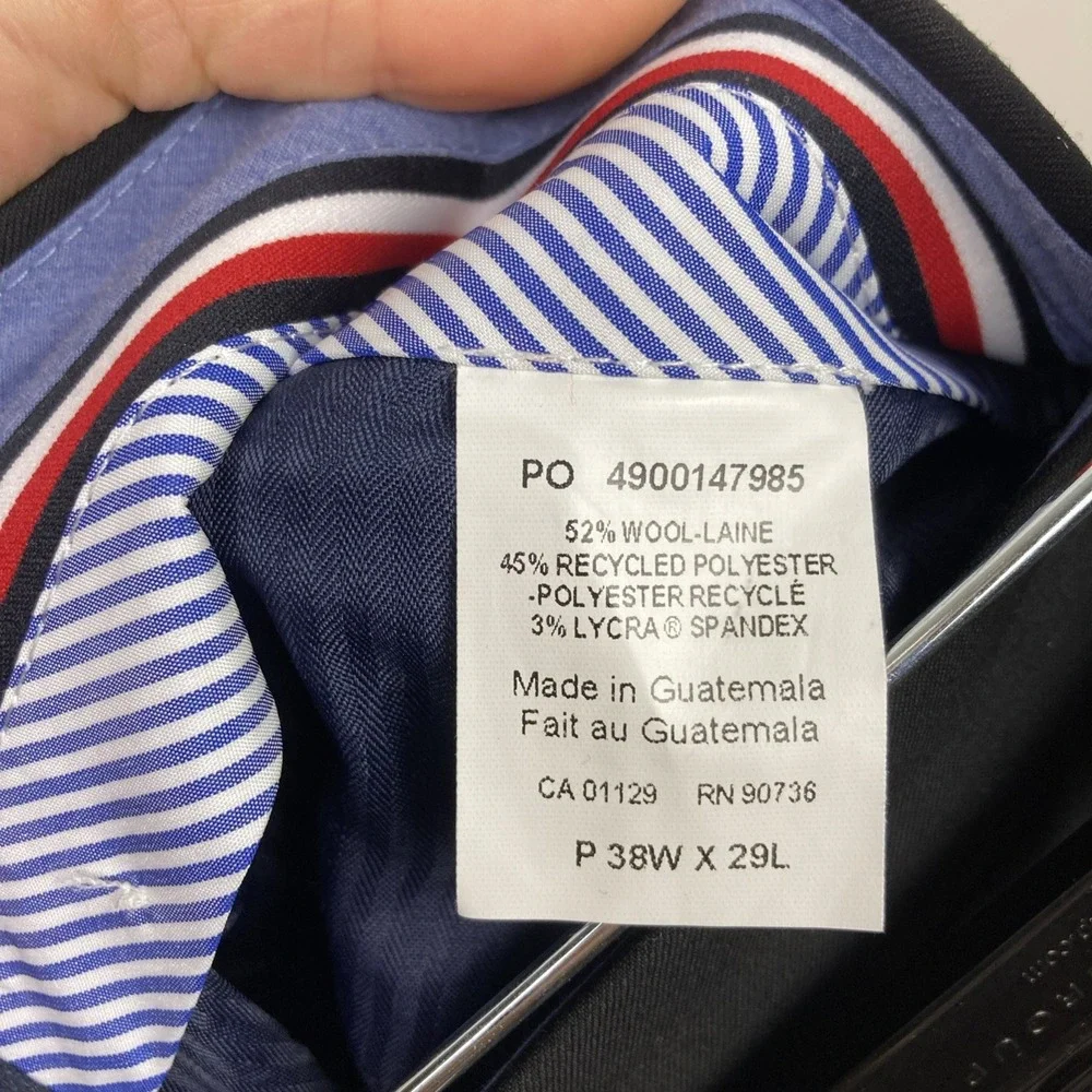 Tommy Hilfiger Mens Modern fit Tuxedo Pants 38W 29L Black Solid Stretch‎